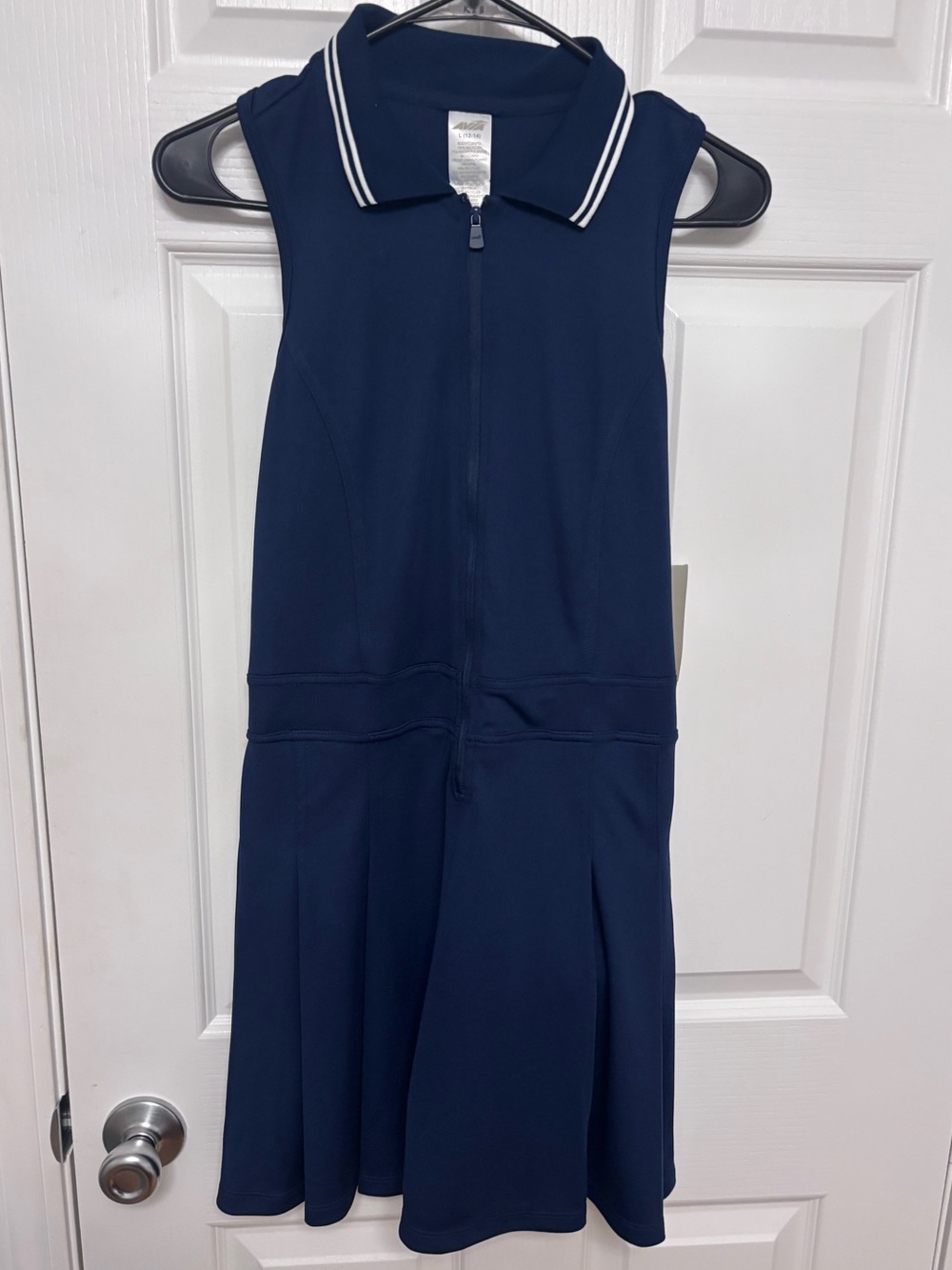 Avia Navy Zip-Front Polo Top with Collar